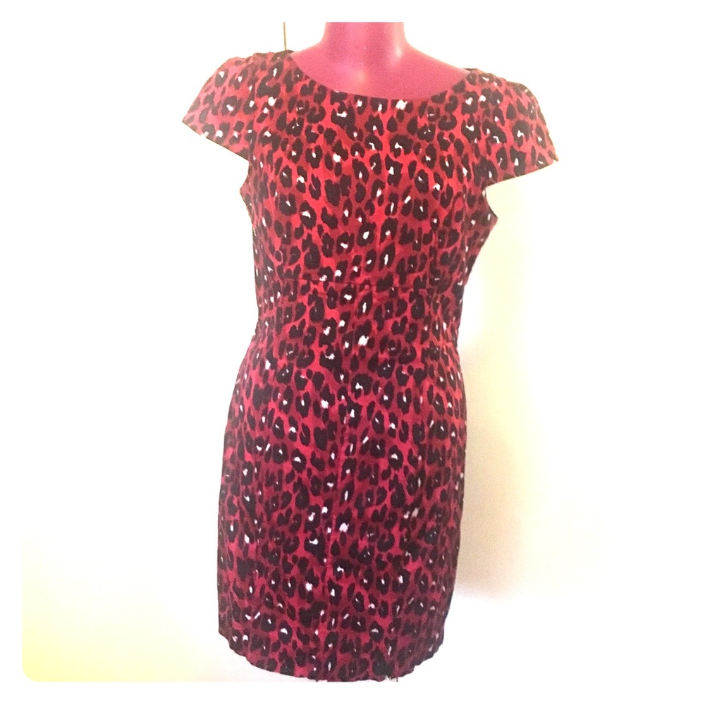 French Connection red leopard print dress